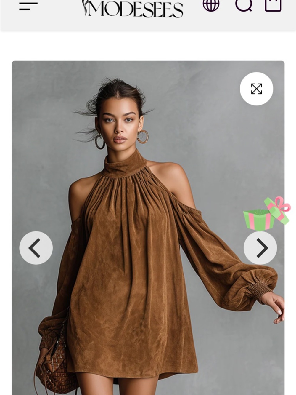 Women’s Loose-fitting Suede Mini Dress
